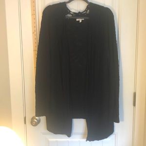 Open Front Cardigan with grommet and lace-up detail